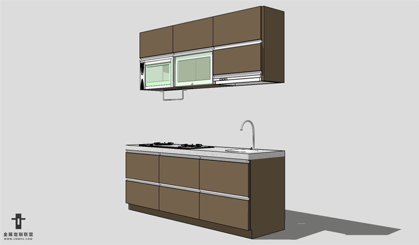 SketchUp柜子模型草图大师厨柜3D模型Buffet-001