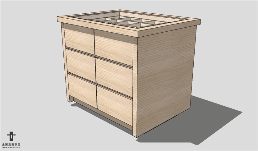 SketchUp首饰柜模型草图大师饰品柜子3D模型Bookcase-006