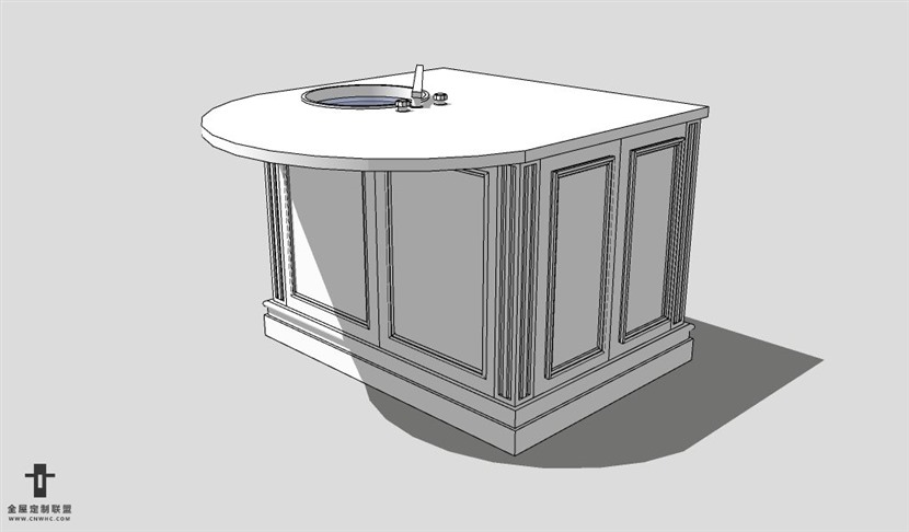 SketchUp柜子模型草图大师厨柜3D模型Buffet-005