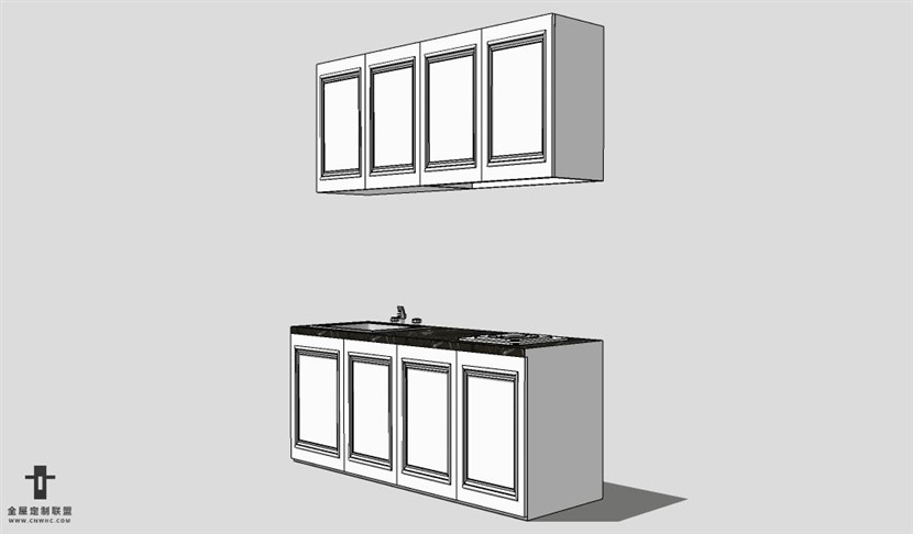 SketchUp柜子模型草图大师厨柜3D模型Buffet-006