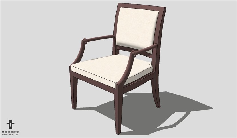 SketchUp椅子模型草图大师扶手单椅模型Armchair-002