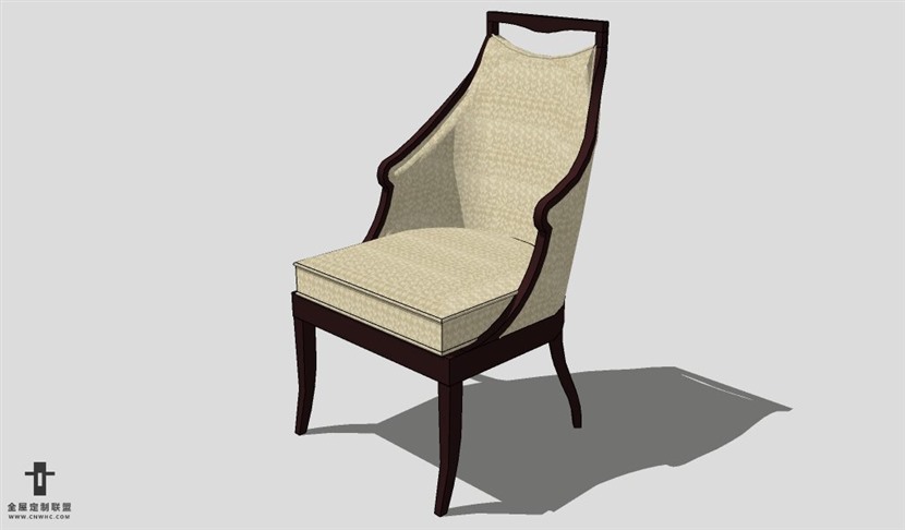 SketchUp椅子模型草图大师扶手单椅模型Armchair-003