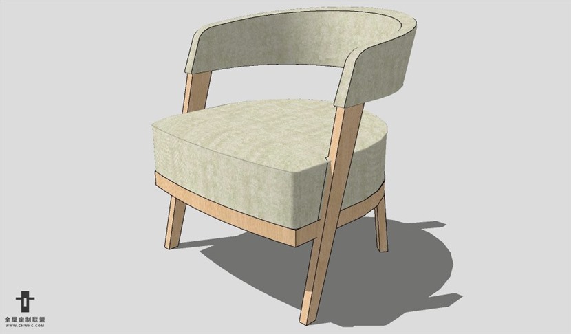 SketchUp椅子模型草图大师扶手单椅模型Armchair-005