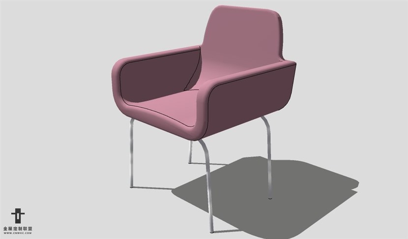 SketchUp椅子模型草图大师扶手单椅模型Armchair-006