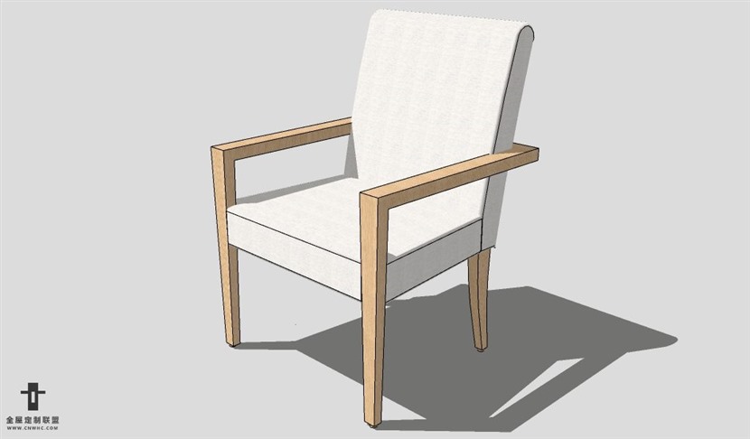 SketchUp椅子模型草图大师扶手单椅模型Armchair-007