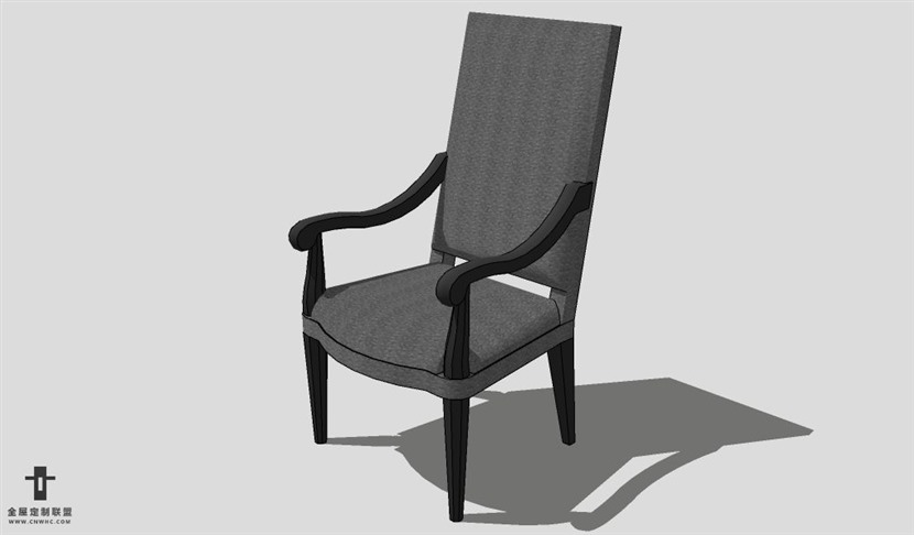 SketchUp椅子模型草图大师扶手单椅模型Armchair-011