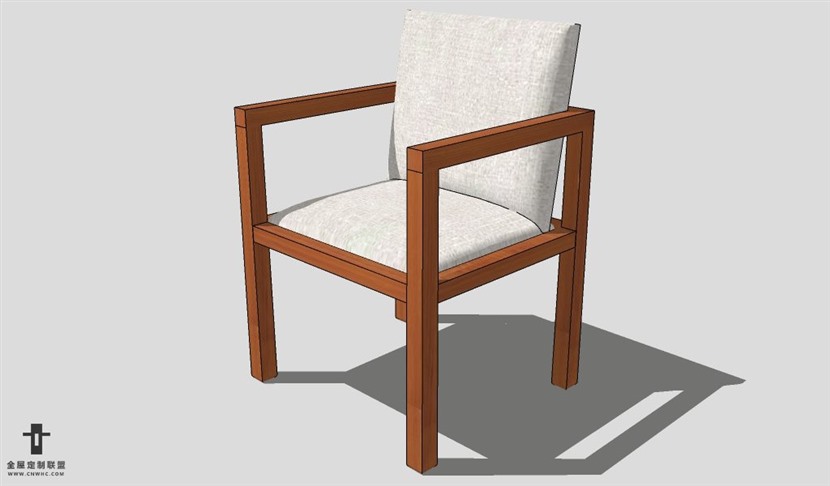 SketchUp椅子模型草图大师扶手单椅模型Armchair-014