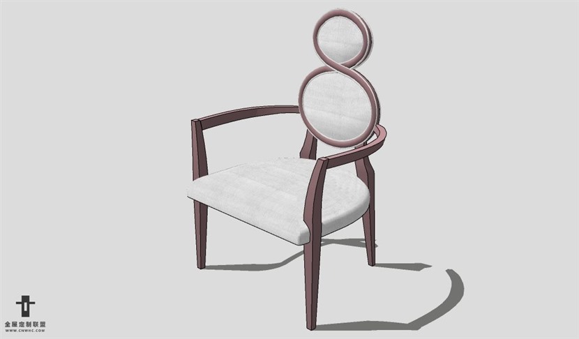 SketchUp椅子模型草图大师扶手单椅模型Armchair-015