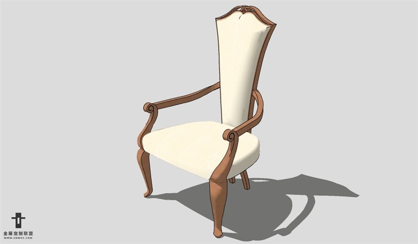 SketchUp椅子模型草图大师扶手单椅模型Armchair-016