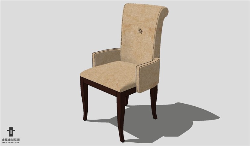 SketchUp椅子模型草图大师扶手单椅模型Armchair-031