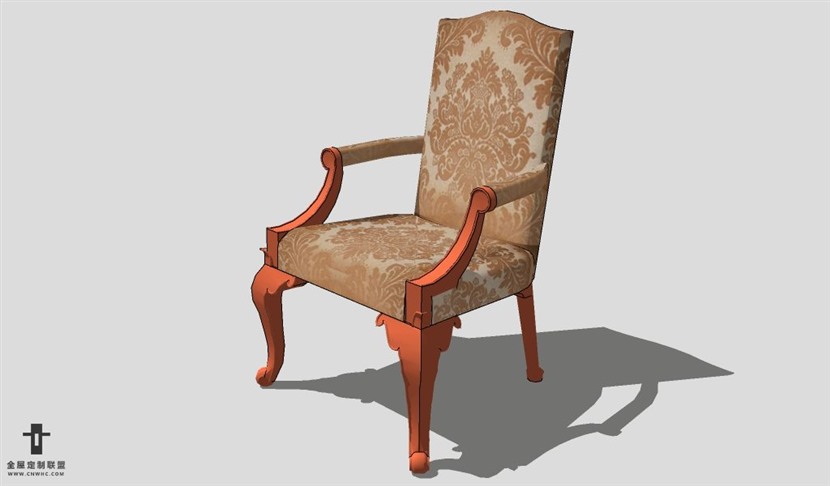 SketchUp椅子模型草图大师扶手单椅模型Armchair-034