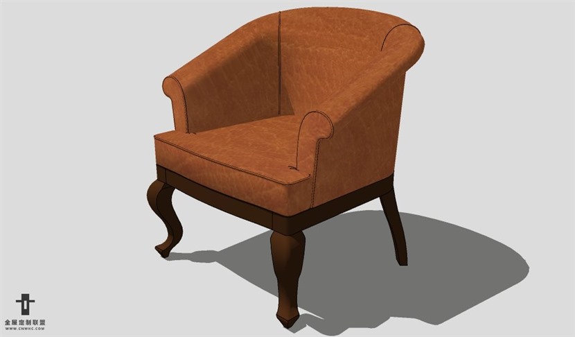 SketchUp椅子模型草图大师扶手单椅模型Armchair-040