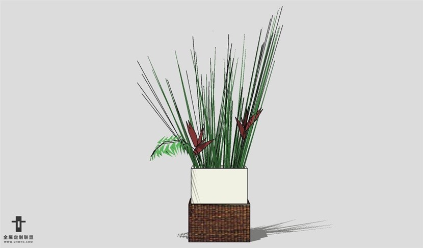 SketchUp饰品模型草图大师花艺3D模型Artificial Plant-013