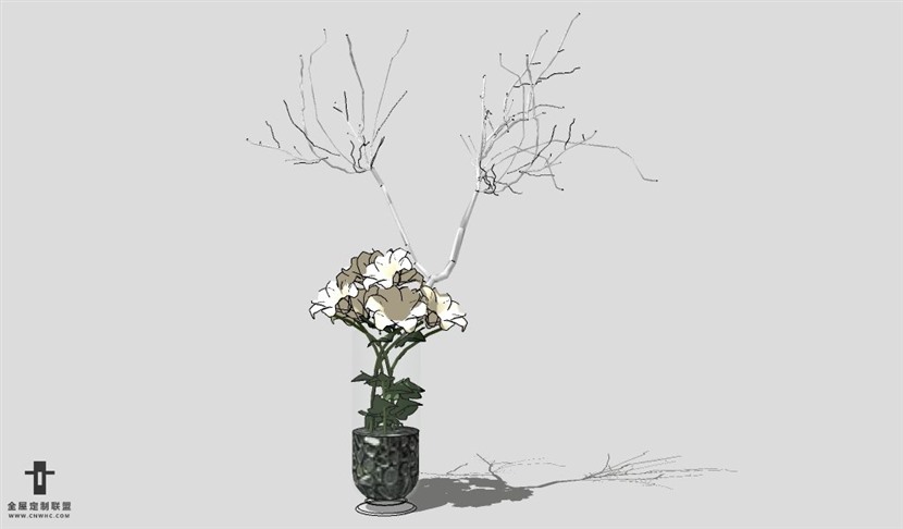 SketchUp饰品模型草图大师花艺3D模型Artificial Plant-026