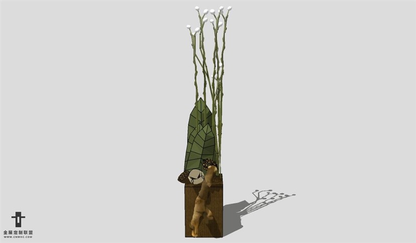 SketchUp饰品模型草图大师花艺3D模型Artificial Plant-054