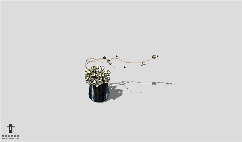 SketchUp饰品模型草图大师花艺3D模型Artificial Plant-055