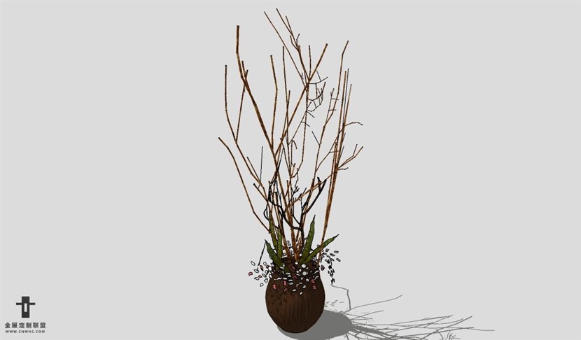 SketchUp饰品模型草图大师花艺3D模型Artificial Plant-064