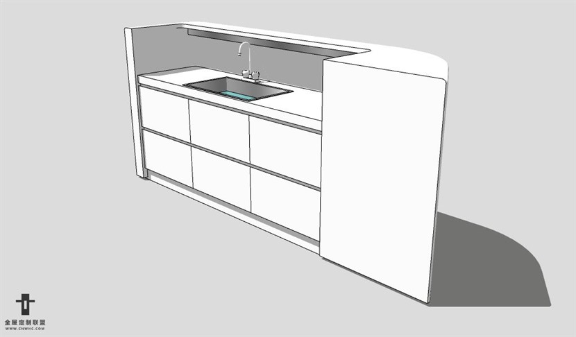 SketchUp桌子模型草图大师吧台桌3D模型Bar Counter-004