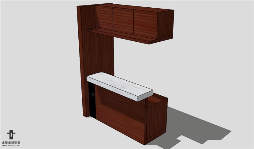 SketchUp桌子模型草图大师吧台桌3D模型Bar Counter-008