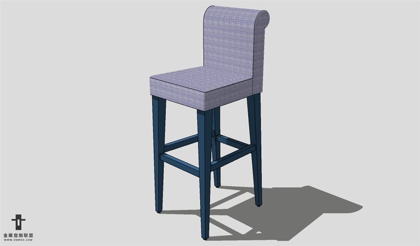 SketchUp椅子模型草图大师吧台椅模型Bar Stool-004