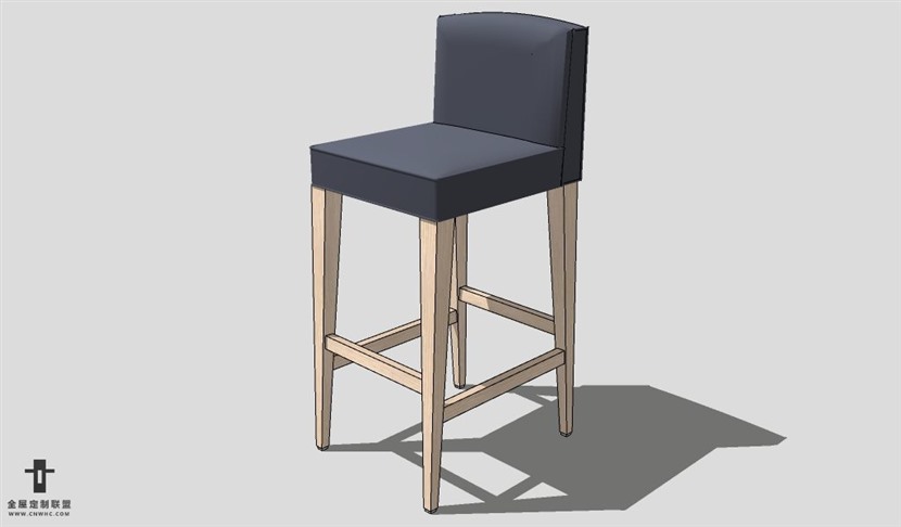 SketchUp椅子模型草图大师吧台椅模型Bar Stool-007