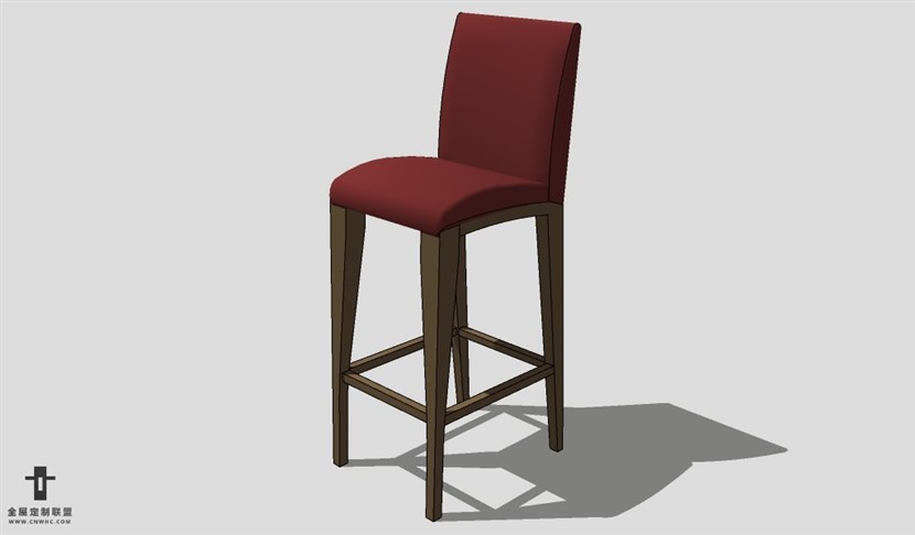 SketchUp椅子模型草图大师吧台椅模型Bar Stool-013