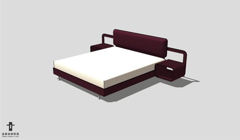 SketchUp床模型草图大师双人床3D模型Bed-008