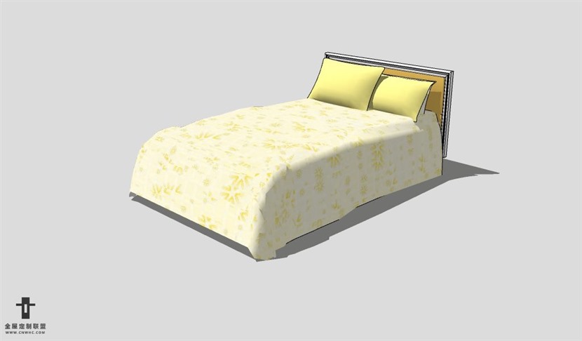 SketchUp床模型草图大师双人床3D模型Bed-039