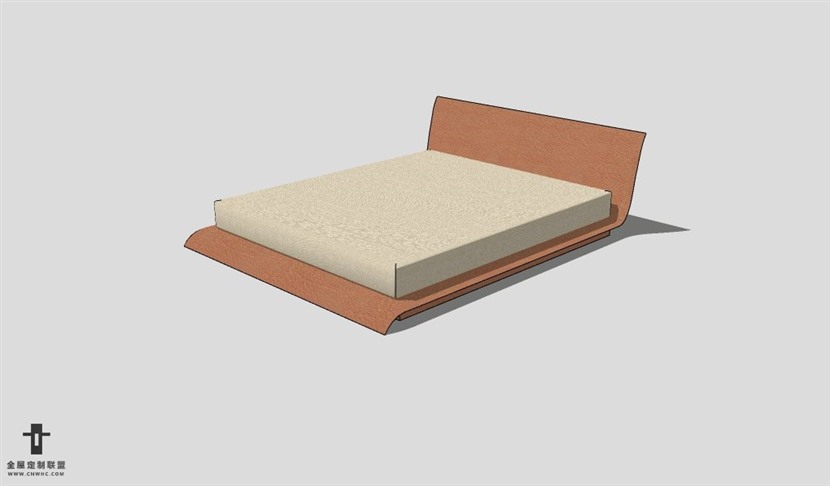 SketchUp床模型草图大师双人床3D模型Bed-063