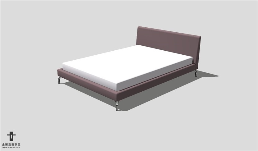 SketchUp床模型草图大师双人床3D模型Bed-065