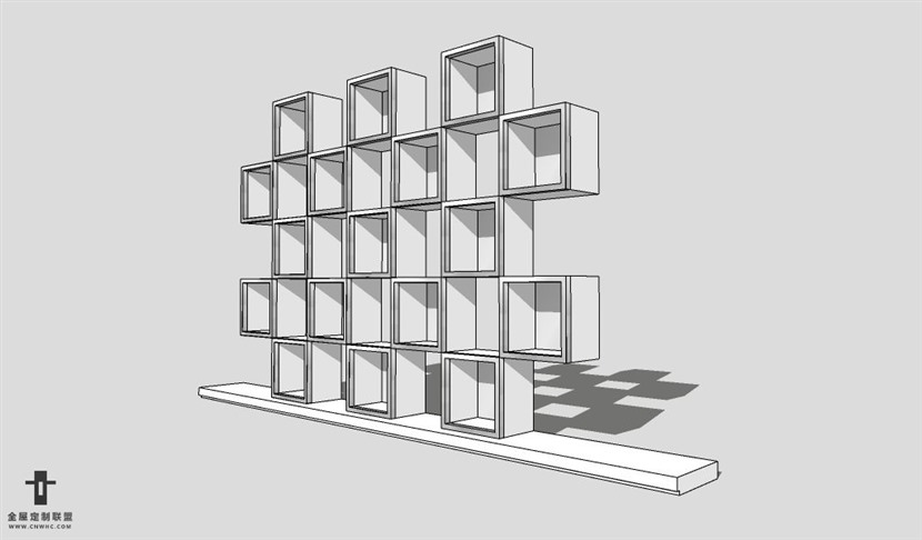 SketchUp饰品架模型草图大师饰品架子3D模型Bookcase-004