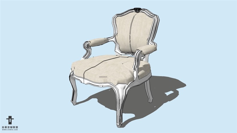 SketchUp精品欧式椅子模型草图大师欧式椅子模型下载-ArmChair-002SKP模型