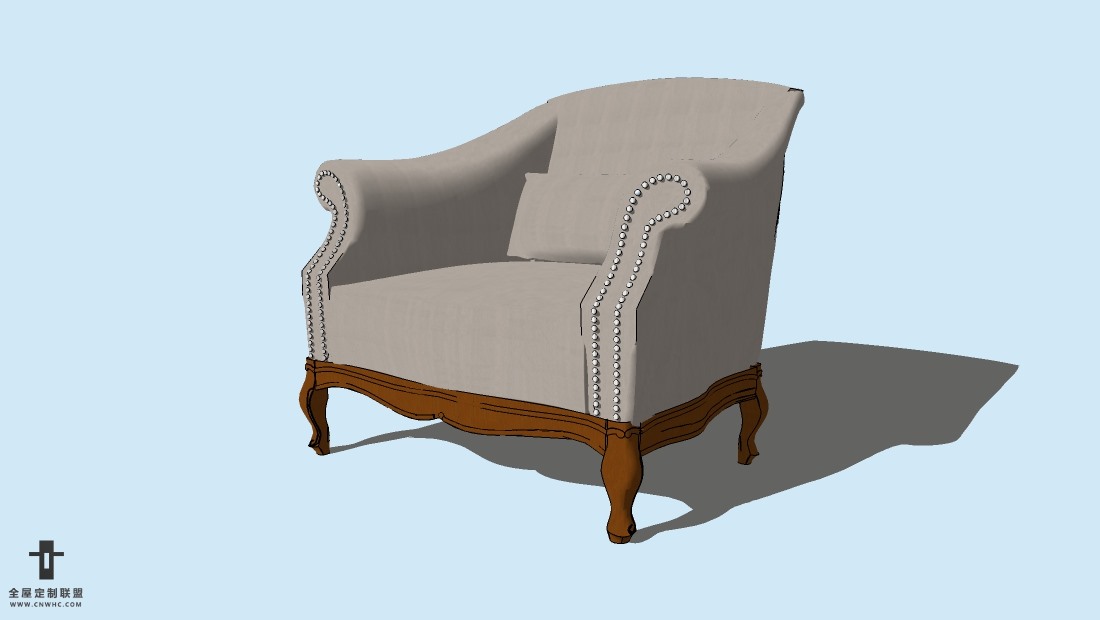 SketchUp精品欧式椅子模型草图大师欧式椅子模型下载-ArmChair-004SKP模型