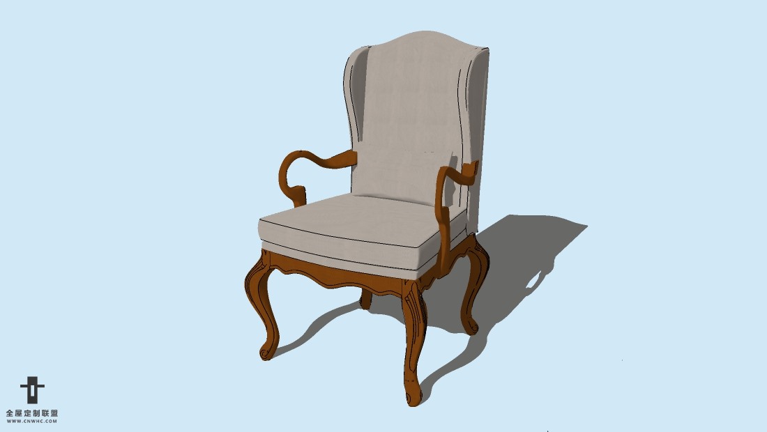 SketchUp精品欧式椅子模型草图大师欧式椅子模型下载-ArmChair-006SKP模型