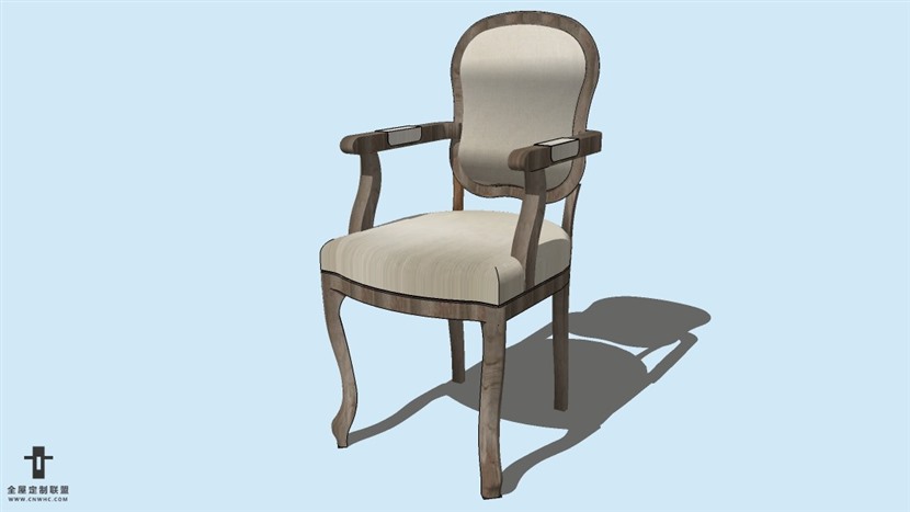 SketchUp精品欧式椅子模型草图大师欧式椅子模型下载-ArmChair-007SKP模型