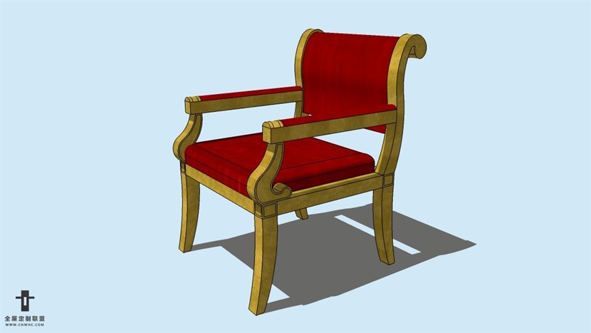 SketchUp精品欧式椅子模型草图大师欧式椅子模型下载-ArmChair-008SKP模型