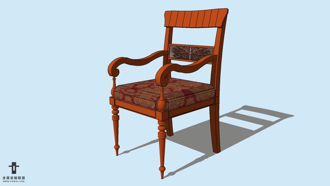 SketchUp精品欧式椅子模型草图大师欧式椅子模型下载-ArmChair-009SKP模型