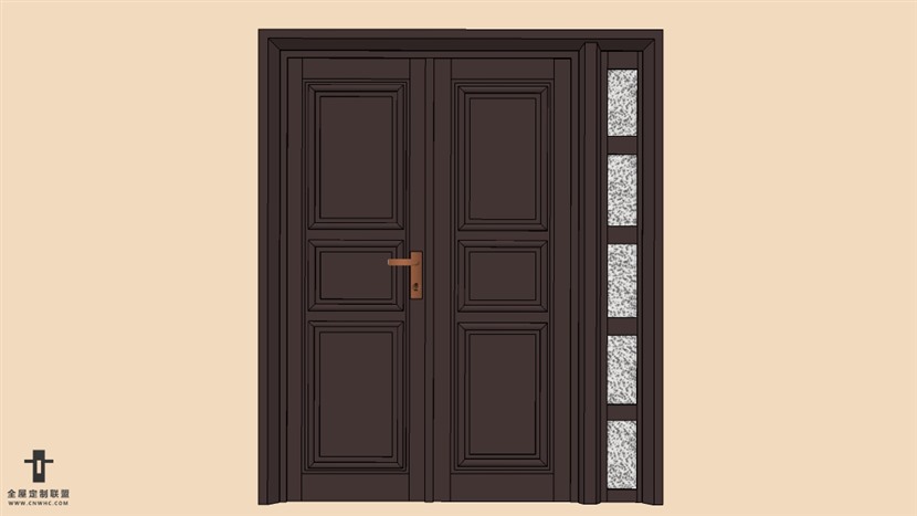 SketchUp双开门模型草图大师双开门模型下载Single Door-008SKP模型