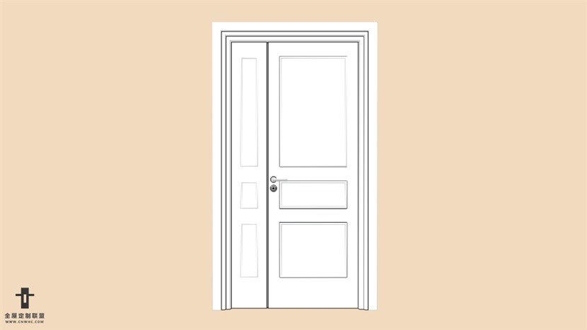 SketchUp门模型草图大师单开门模型下载Single Door-005 全屋定制联盟