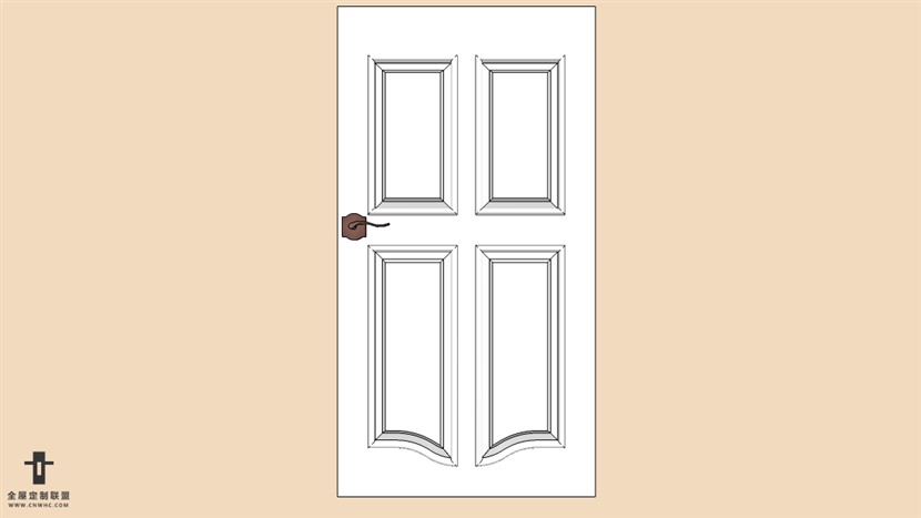 SketchUp门模型草图大师单开门模型下载Single Door-012 全屋定制联盟