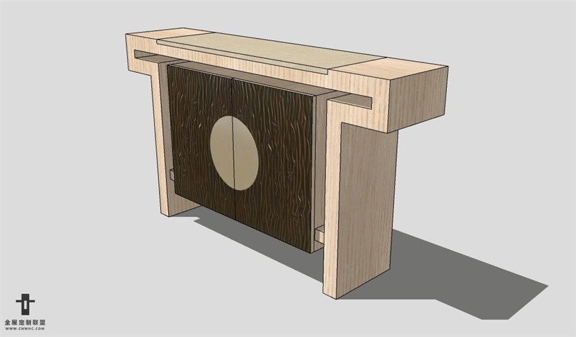 SketchUp桌子模型草图大师梳妆桌3D模型Console-005