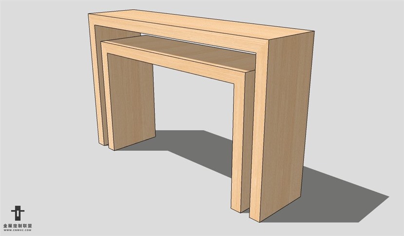 SketchUp桌子模型草图大师梳妆桌3D模型Console-007