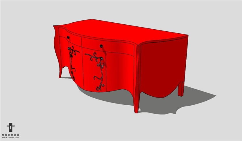 SketchUp柜子模型草图大师玄关柜3D模型Console table-009