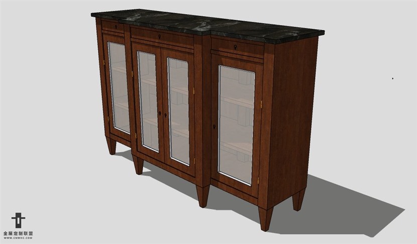 SketchUp柜子模型草图大师玄关柜3D模型Console table-013