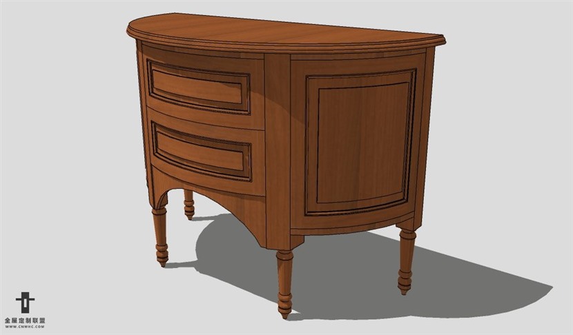 SketchUp柜子模型草图大师玄关柜3D模型Console table-014