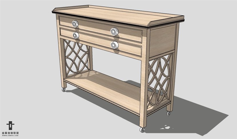 SketchUp柜子模型草图大师玄关柜3D模型Console table-015