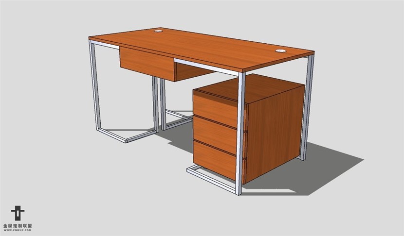 SketchUp桌子模型草图大师办公桌3D模型Desk-001