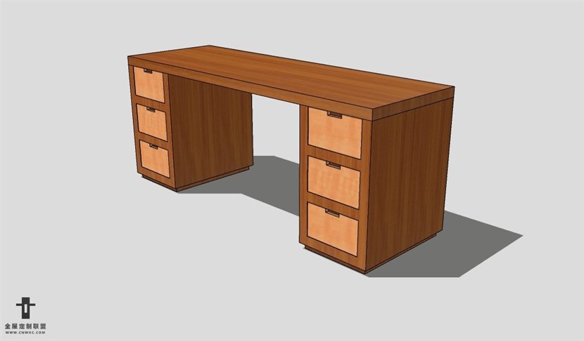 SketchUp桌子模型草图大师办公桌3D模型Desk-004