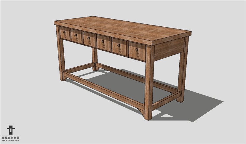 SketchUp桌子模型草图大师书桌3D模型Desk-020