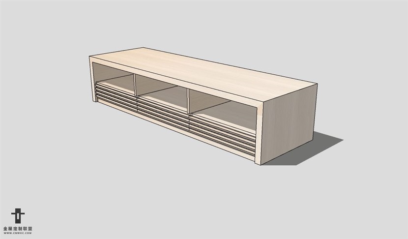 SketchUp柜子模型草图大师电视柜3D模型Entertainment Center-005